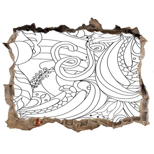 Autocollant à effet 3d trou Motif floral trou dans le mur