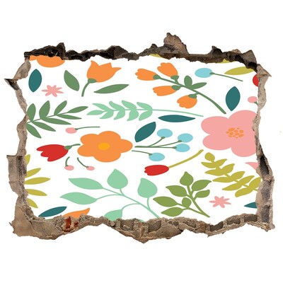 Autocollant à effet 3d trou Un paradis fleuri derrière le mur