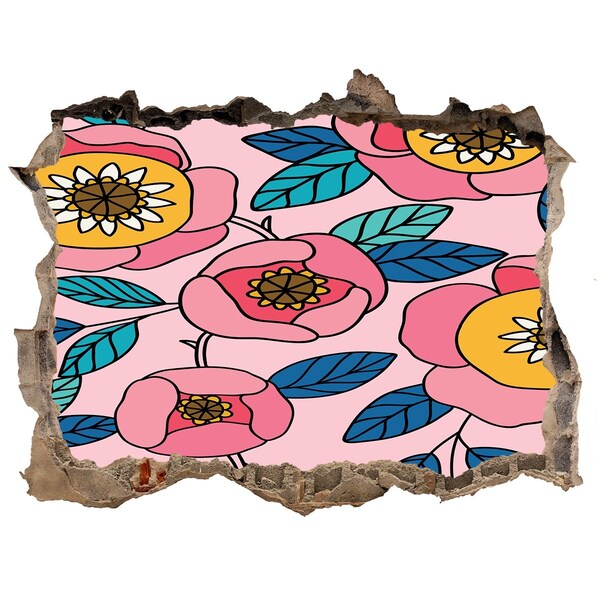 Autocollant mural trou Peinture murale florale Hole in the Wall