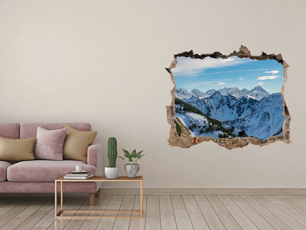 Sticker mural effet trou Couronne des montagnes Tatras pierre