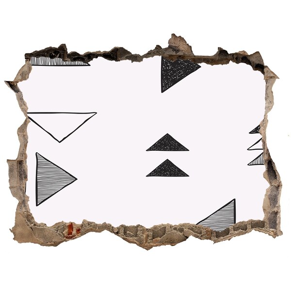 Sticker mural effet trou Motifs géométriques sur le mur