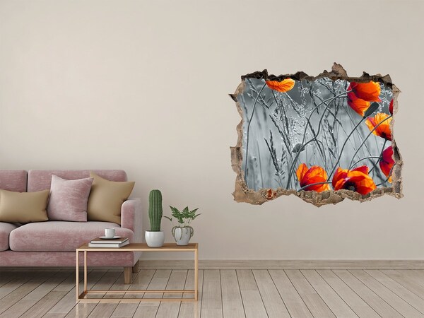 Autocollant à effet 3d trou Fleurs en béton