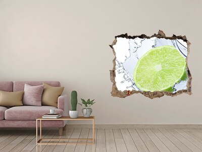 Autocollant mural trou Citrons verts frais acides pierre