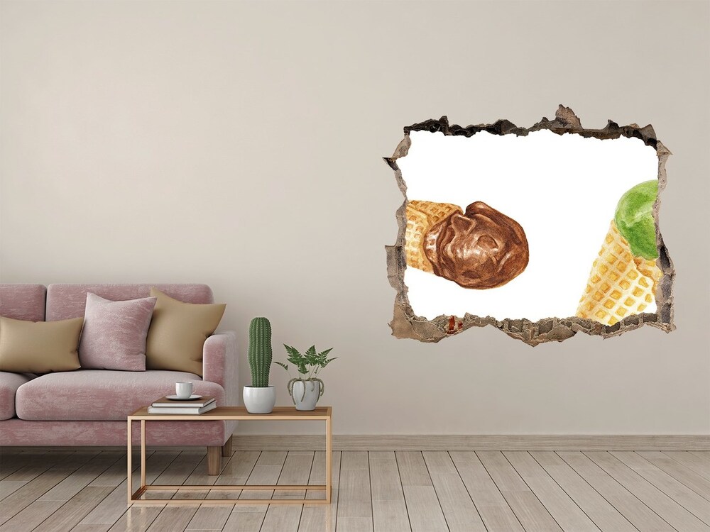 Sticker trou dans le mur Glace pierre