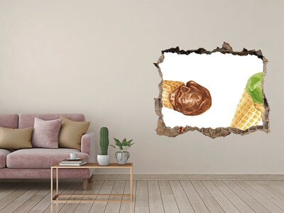 Sticker trou dans le mur Glace pierre