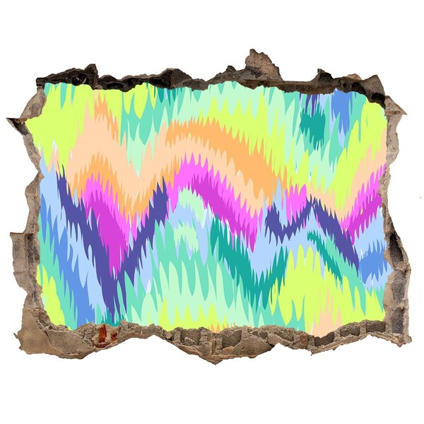 Sticker mural effet trou Une vague colorée sur le mur