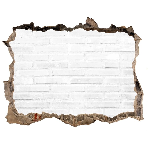 Sticker trou dans le mur Un mur endommagé laissant apparaître les briques.