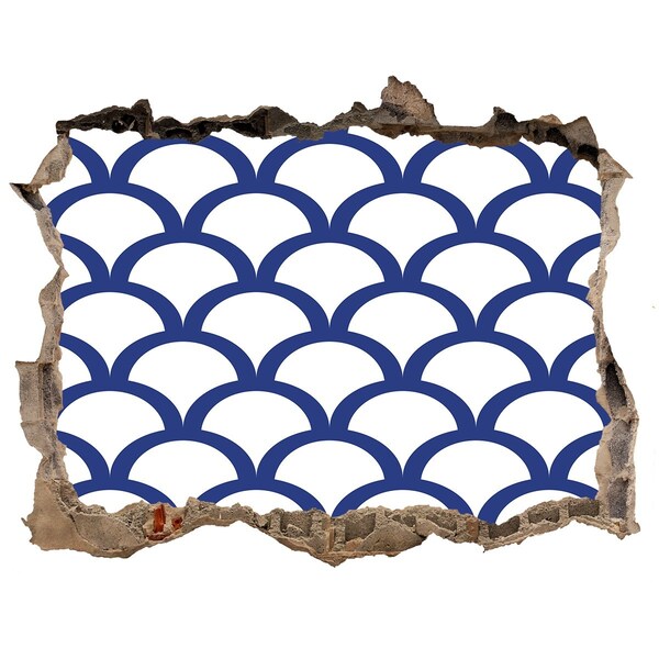 Sticker mural effet trou Vagues dans des tons de bleu