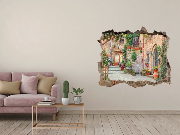 Autocollant à effet 3d trou Une charmante ville de Toscane