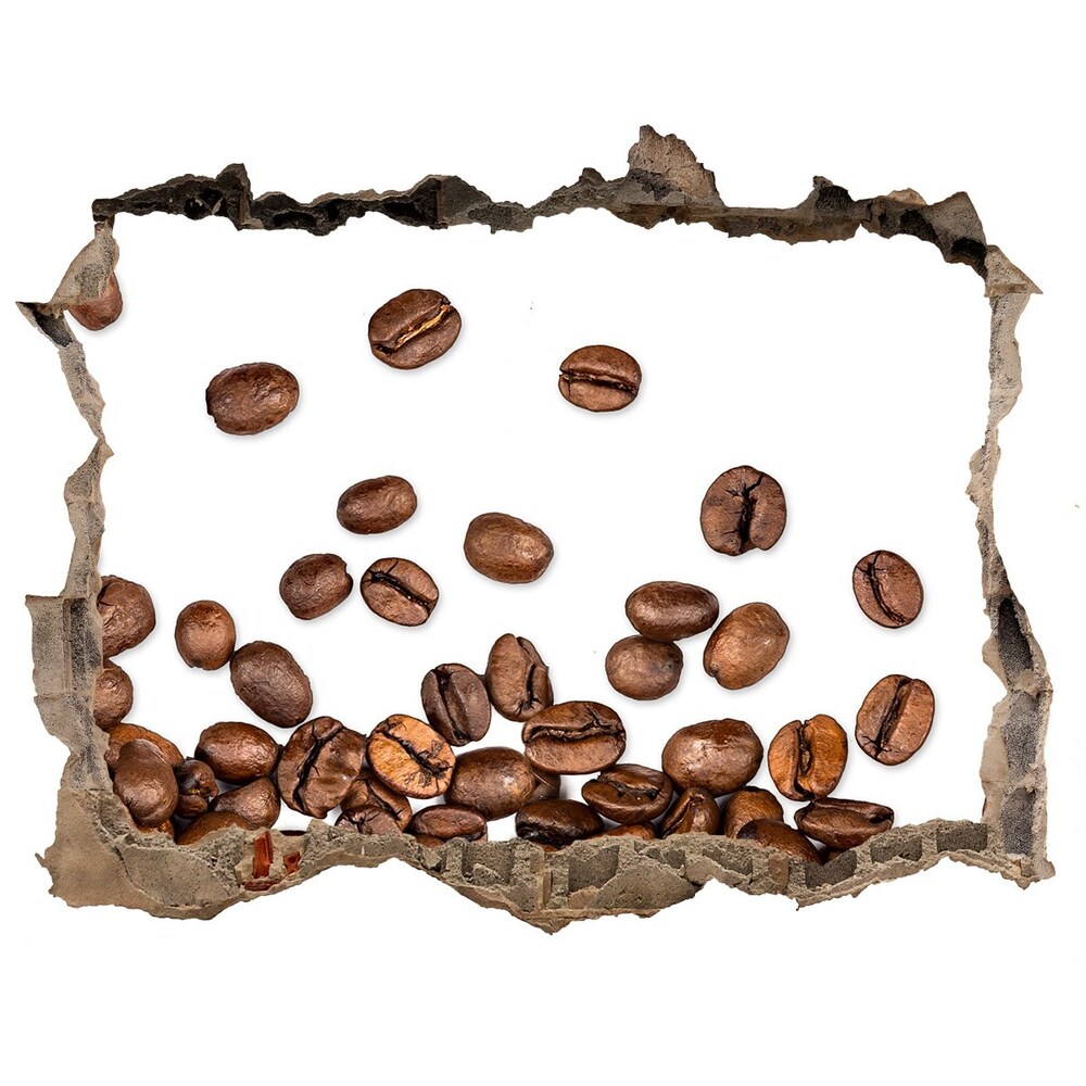 Sticker mural effet trou Grains de café aromatiques pierre