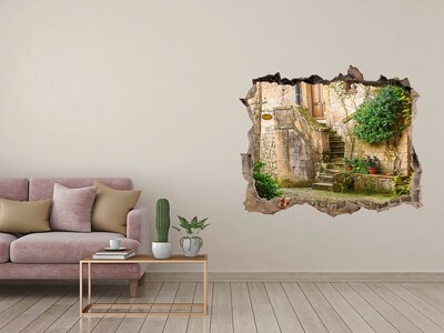 Sticker trou dans le mur Escalier charmant dans une ville ancienne