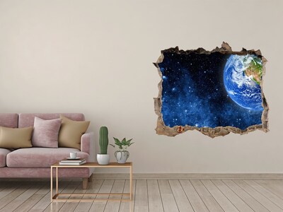 Sticker mural effet trou Globe pierre