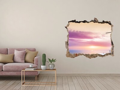 Autocollant à effet 3d trou Vue de l'île grecque