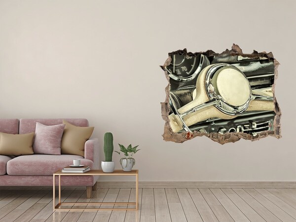 Sticker mural effet trou Le cockpit élégant d'une voiture classique
