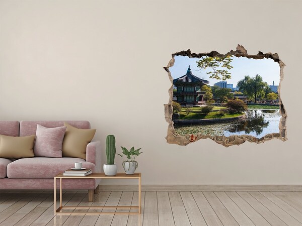 Sticker trou dans le mur jardin de style asiatique