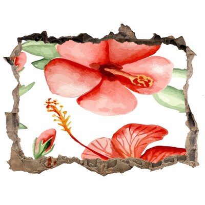 Sticker trou dans le mur Jardin fleuri derrière les murs