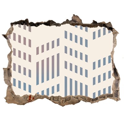 Autocollant à effet 3d trou Le charme urbain derrière le mur