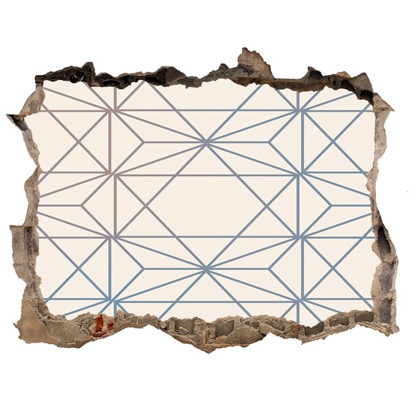 Sticker trou dans le mur Motif géométrique à travers un trou dans le mur