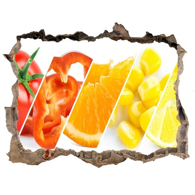 Sticker trou dans le mur Un paradis fruitier derrière le mur