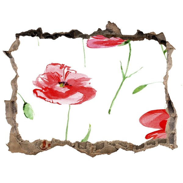 Sticker trou dans le mur Trou à fleurs dans le mur