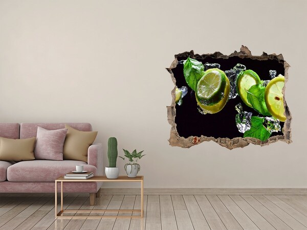 Sticker trou dans le mur Une dose de fraîcheur citronnée