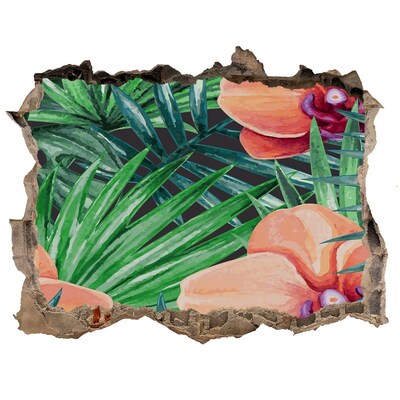 Autocollant mural trou Un paradis floral sous les tropiques