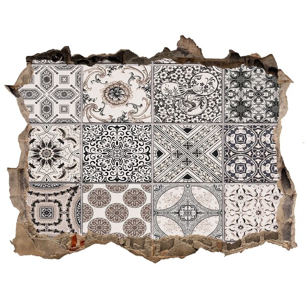 Sticker trou dans le mur Carreaux de style vintage