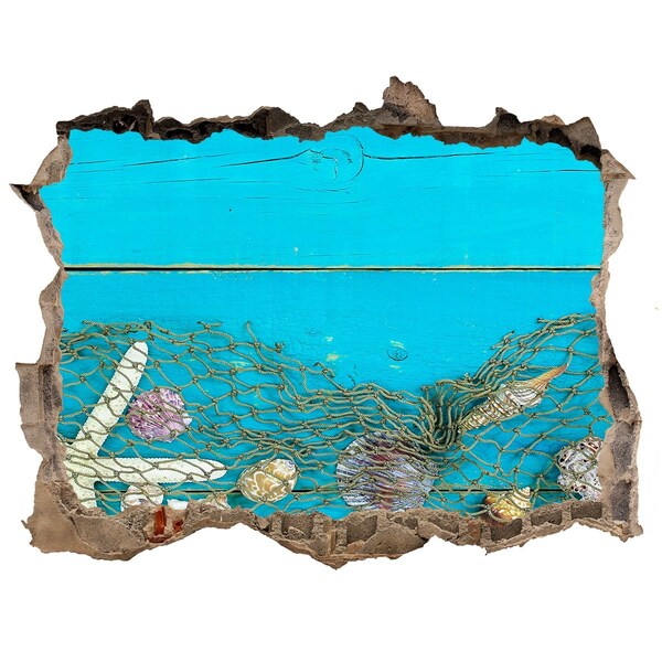 Autocollant mural trou Le monde sous-marin sur fond de récif