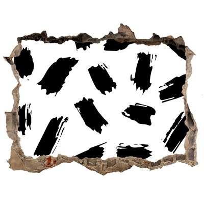 Autocollant à effet 3d trou Un mur abîmé avec des stries abstraites