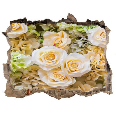 Autocollant à effet 3d trou Un paradis fleuri derrière le mur