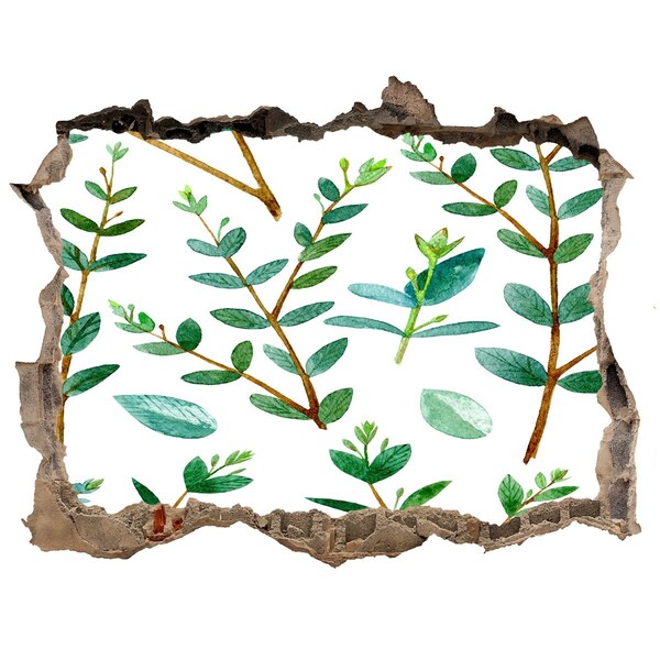 Autocollant mural trou Jardin vert en béton