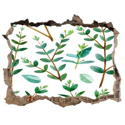 Autocollant mural trou Jardin vert en béton