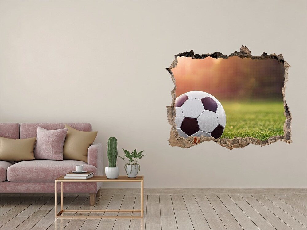 Autocollant mural trou Football pierre