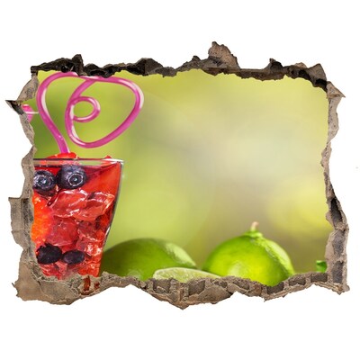 Autocollant à effet 3d trou Cocktail de fruits Hole in the Wall