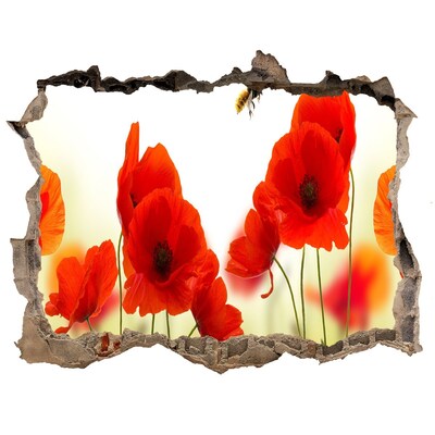 Sticker trou dans le mur Paradis fleuri avec une abeille