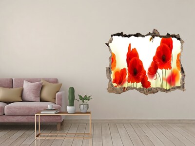 Sticker trou dans le mur Paradis fleuri avec une abeille