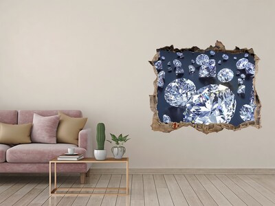Sticker mural effet trou Des diamants brillants dans le mur