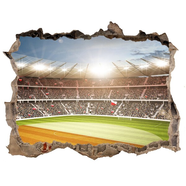 Autocollant mural trou Le stade en action