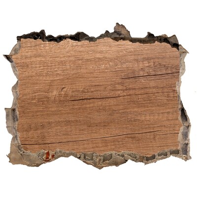 Sticker trou dans le mur Un mur abîmé avec une planche en bois