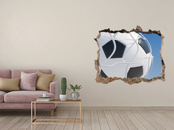 Sticker trou dans le mur Football en vol
