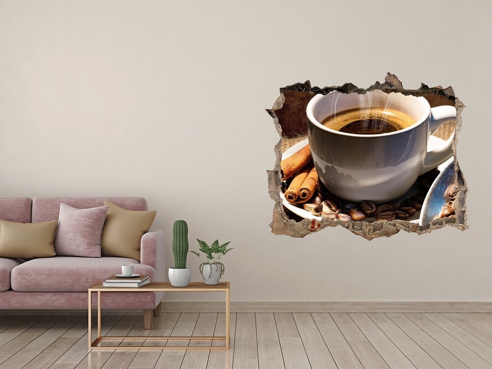 Autocollant mural trou Une tasse de café pierre