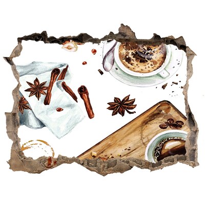 Autocollant à effet 3d trou Coin café avec épices