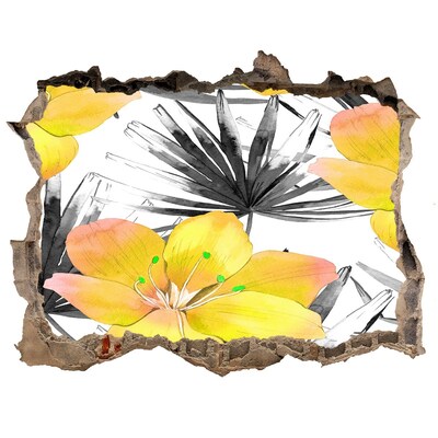 Autocollant à effet 3d trou jardin tropical caché