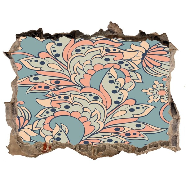 Sticker trou dans le mur Motif floral trou dans le mur