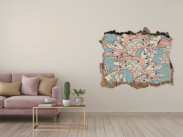 Sticker trou dans le mur Motif floral trou dans le mur