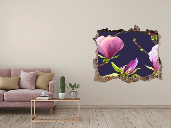 Autocollant mural trou Magnolia fluer pierre