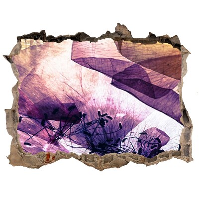 Autocollant à effet 3d trou Le monde floral derrière les murs