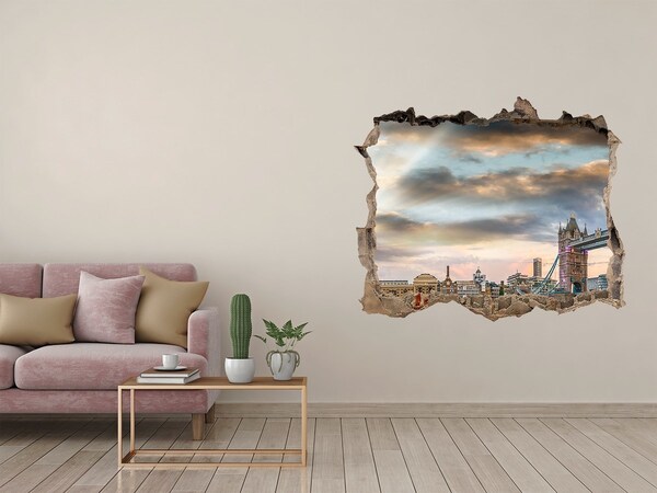 Autocollant à effet 3d trou Tower Bridge à Londres