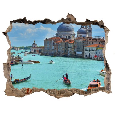 Sticker mural effet trou Venise pierre