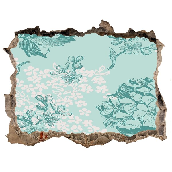 Sticker mural effet trou Peinture murale florale Hole in the Wall